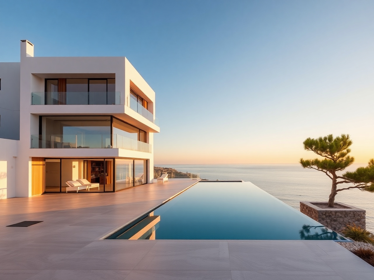 Architect / passive house villa — 400 m² Maresme cliff with infinity pool and photovoltaic roof