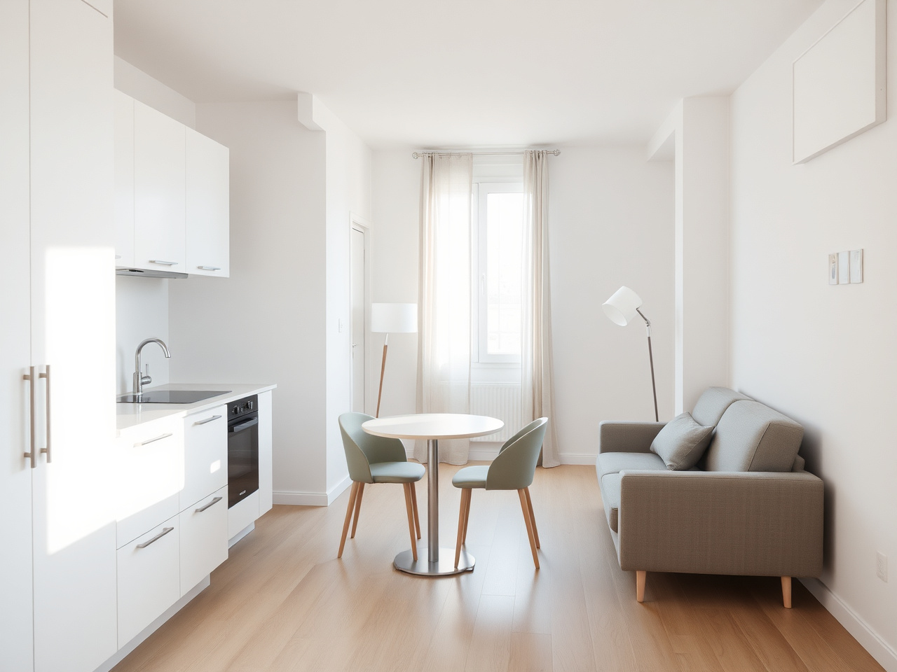 Rental refresh 1-bed — neutral 50 m² Eixample 1-bed ready for listing