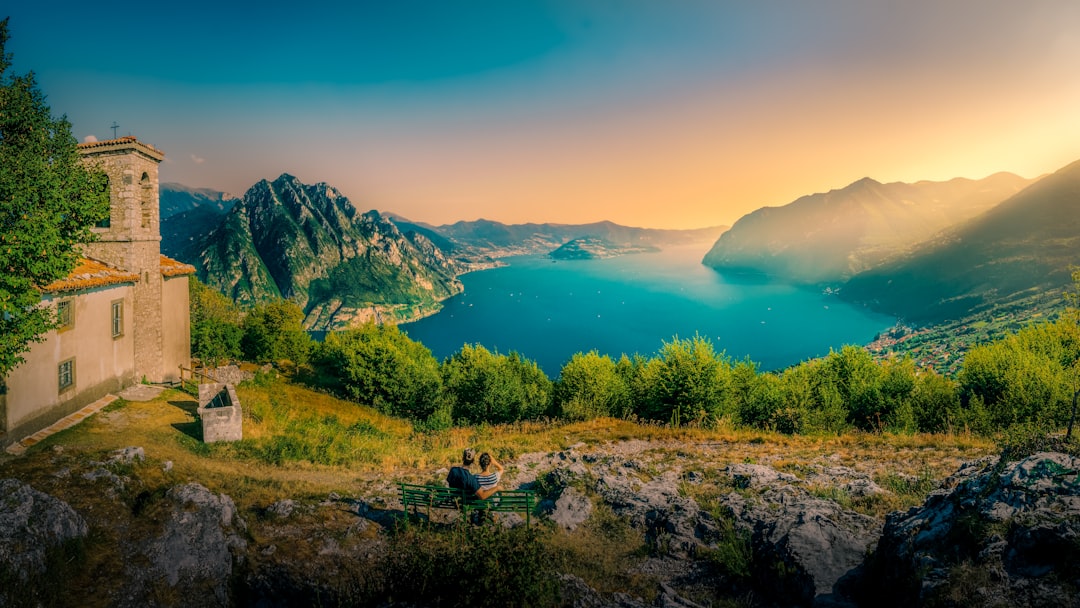A marriage proposal at a mountain viewpoint at sunset