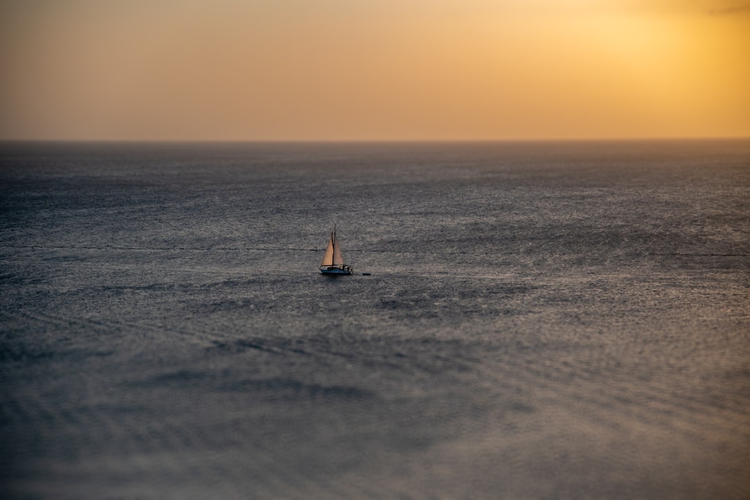 Sunset sailboat in Barcelona