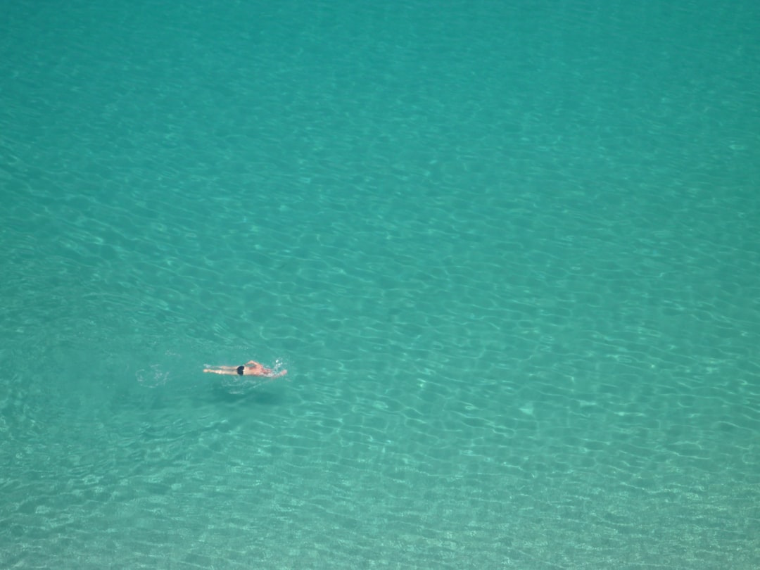 Swim stop in a cove near Barcelona